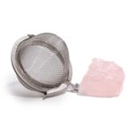 Raw Crystal Gemstone Tea Strainer - Rose Quartz - Image 5