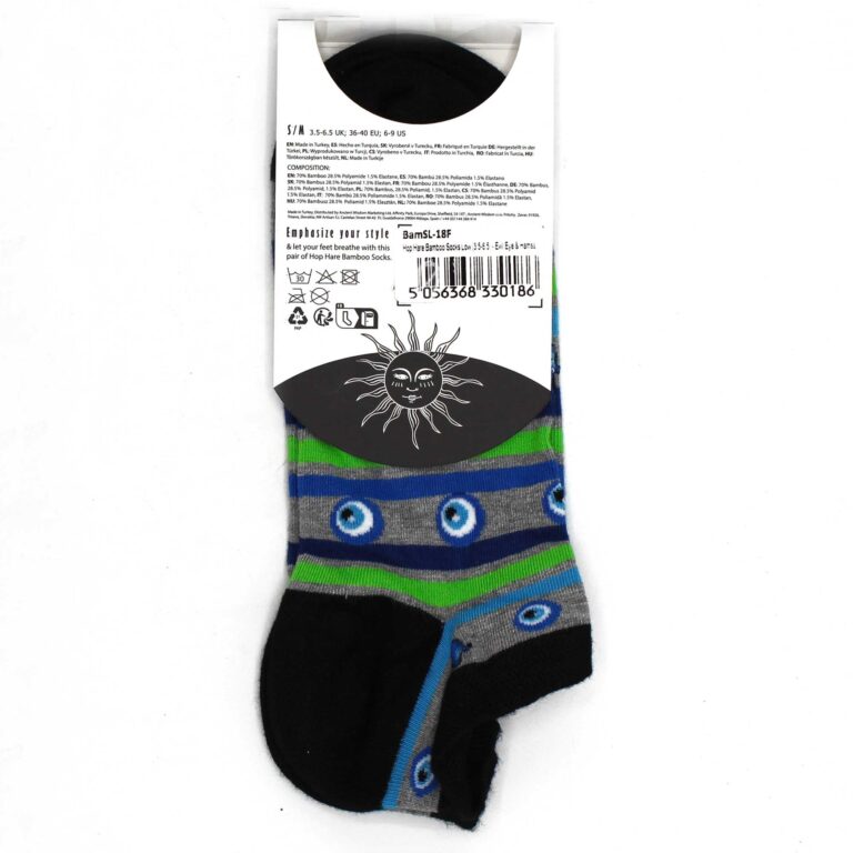 S/M Hop Hare Bamboo Socks Low (36-40) - Evil Eye & Hamsa
