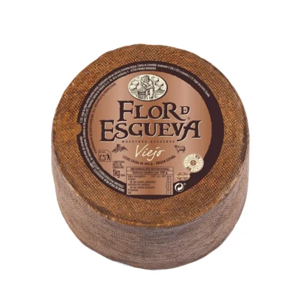 ESQUEVA FLOWER, Formaggio di pecora stagionato, mini stagionato con crosta naturale, 1 kg prodotto con latte crudo (Poiché il prodotto è tagliato a mano, potrebbero esserci lievi variazioni nel peso). Per favore, capisci.