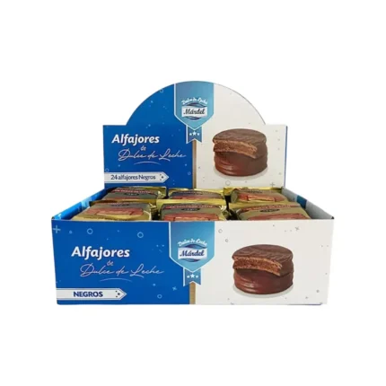 Deliziosi Alfajores Mardel Ripieni di Dulce de Leche e Ricoperti di Cioccolato Fondente, Confezione da 24 Unità - Qumir