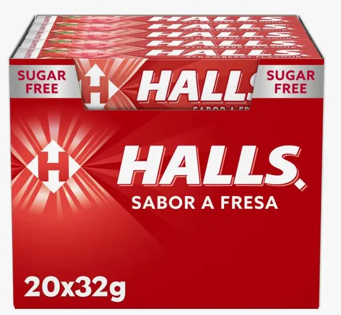 Scatola Halls con 20 Bastoncini di Caramelle Dure da 32 g - Gusti Eucalipto, Limone e Miele, Extra Forti, Mix di Anguria e Agrumi