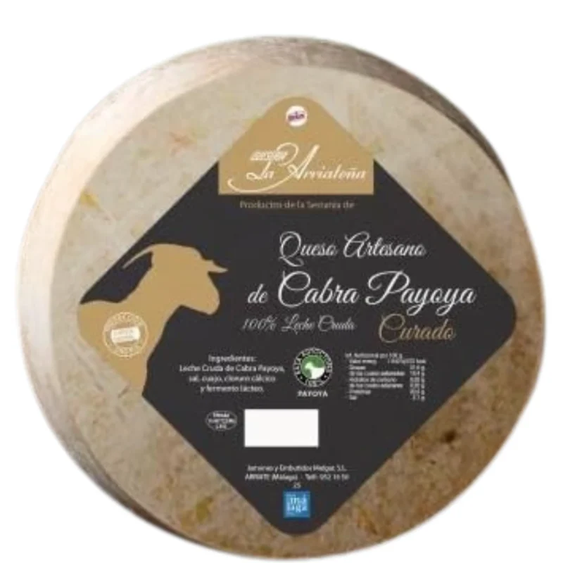 Formaggio di Capra Artigianale Payoya stagionato per oltre 5 mesi - Selezione Speciale Gourmet Ibérico a casa tua con il 100% di latte Payoya di Arriate, Serranía de Ronda - Peso approssimativo 2 kg