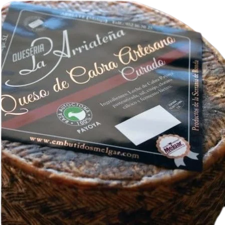 Formaggio di Capra Artigianale Payoya stagionato per oltre 5 mesi - Selezione Speciale Gourmet Ibérico a casa tua con il 100% di latte Payoya di Arriate, Serranía de Ronda - Peso approssimativo 2 kg