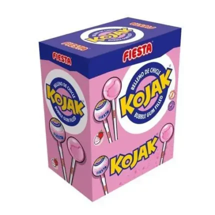 Chupa Kojak Gelato 100 Unità Senza Glutine e Lattosio, Caramelle con Stecco, Gusto Gelato Morbido e Cremoso – Marchio Fiesta