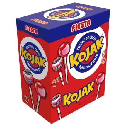Kojak Cherry Chupa Fiesta 100 Unità Senza glutine, senza lattosio, adatto ai vegani, ideale da gustare senza allergeni
