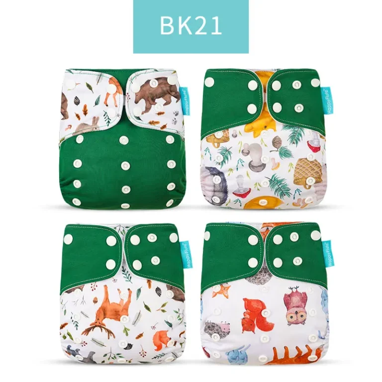 Happyflute Nuovo Desig Vendita Calda 4 Pz OS Tasca Pannolino Lavabile e Riutilizzabile Assorbente Ecologico Copertura Del Pannolino Del Bambino Regolabile