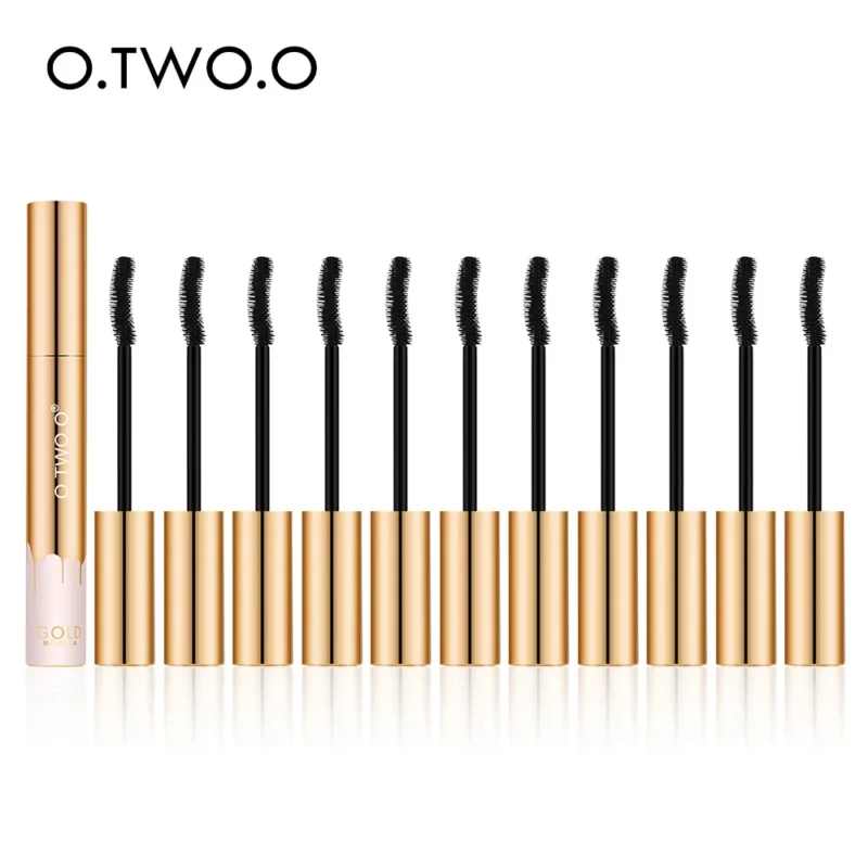 O.TWO.O 12 pz/set 3D Mascara Allungamento Nero Lash Extension Ciglia Eye Lashes Pennello di Colore Dell'oro Mascara di Trucco Kit