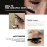 O.TWO.O 12 pz/set 3D Mascara Allungamento Nero Lash Extension Ciglia Eye Lashes Pennello di Colore Dell'oro Mascara di Trucco Kit - Image 6
