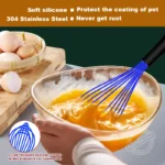 Walfos 3 pezzi Silicone acciaio inossidabile filo frusta ciotola da cucina frusta per antiaderente schiuma per uova agitatore attrezzo da cucina