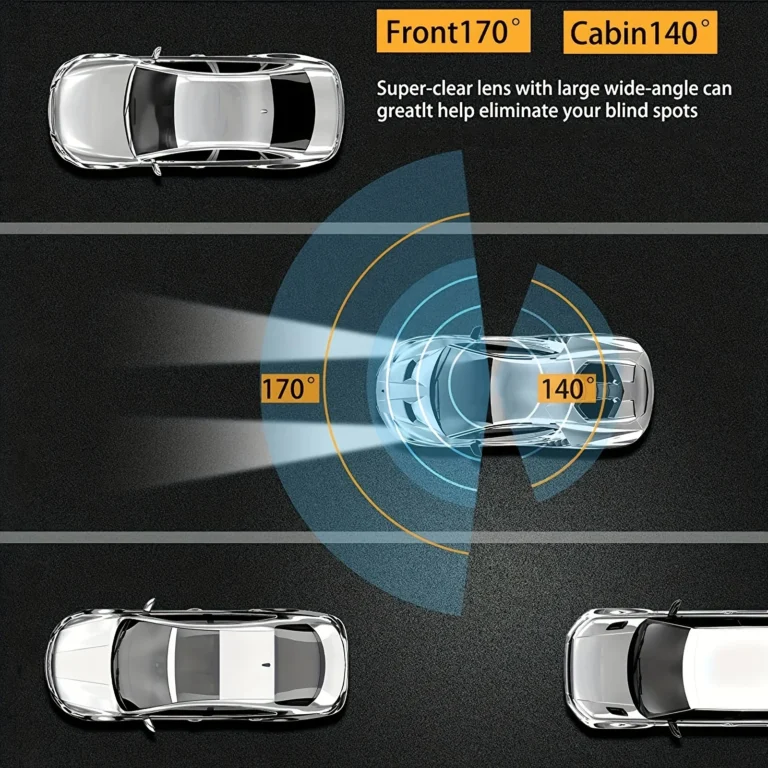 Dash Cam doppia fotocamera WIFI 1080P per auto, anteriore e interna, telecamera per auto con visione notturna IR, registrazione in loop, DVR per auto grandangolare