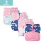 HappyFlute 4 Pz/set 3-15 kg Pannolino Tascabile EOC-Friendly Lavabile e Riutilizzabile Assorbente Regolabile Copri Pannolino Ecologico per Bambini