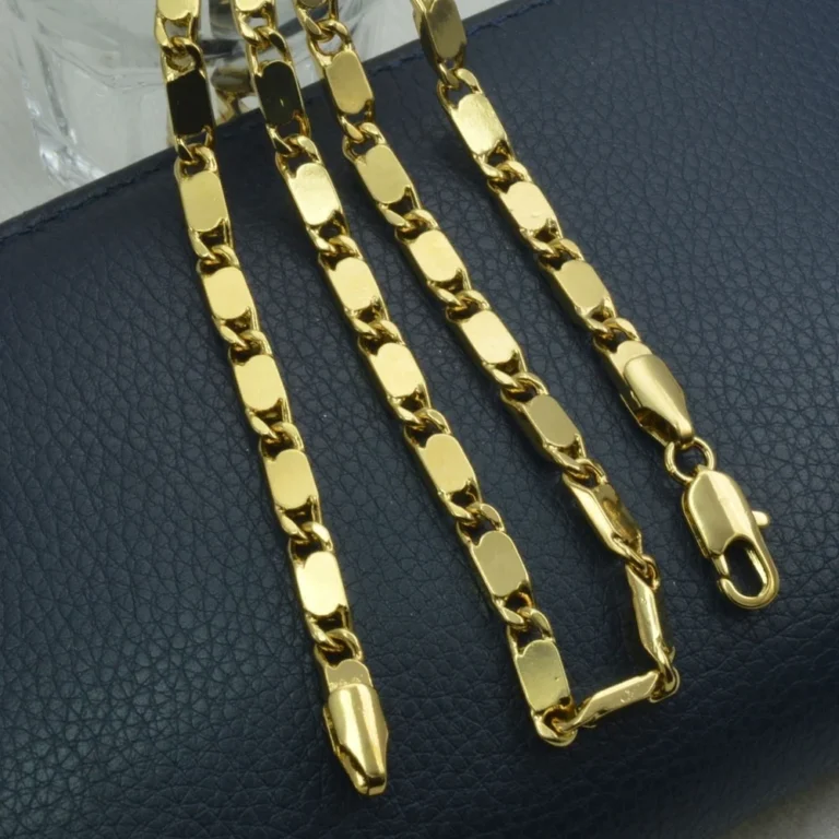 Collana a catena cubana lunga 50-70 cm placcata in oro nuovo stile N45