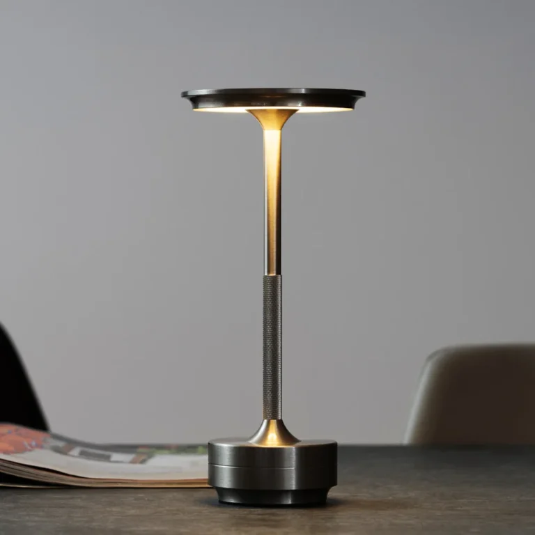 Lampada da tavolo touch in alluminio, lampada da scrivania a LED dimmerabile a 3 temperature di colore, lampada da comodino in metallo ricaricabile senza fili per l'home office