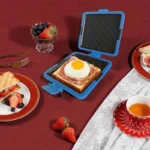 1 pz. Teglia per sandwich in silicone alimentare facile da usare per microonde con cinghie regolabili in silicone, cottura rapida e uniforme per toast croccanti - Image 2