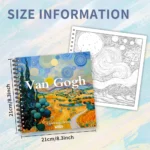 Libro da colorare Van Gogh - Libro da colorare per adulti da 30 fogli, 100 g/m8,3 x 8,3 pollici, libro da disegno, regalo di compleanno, regalo per feste