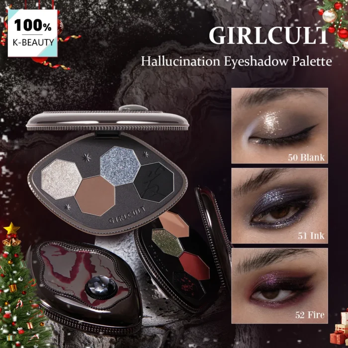 Girlcult Tavolozza di ombretti per alucinazione,Fine fresate non cadute,Miscela dimensionale,Focus morbido opaco,Glamour,Lusso,Sazionale