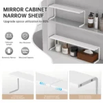 Armadietto a Specchio, Organizzatore Sospeso Sotto il Ripiano del Mobile da Bagno, Porta Cosmetici e Prodotti per la Cura della Pelle