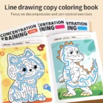 Labirinto Gioco Libro Miglioramento dello sviluppo cognitivo Formazione dell'attenzione Concentrazione specifica Puzzle Pagine colorate per età 3-8