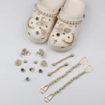 Set di 13 Decorazioni per Scarpe Estive alla Moda, Charm Fai-da-Te con Diamanti, Perle e Gemme per Zoccoli