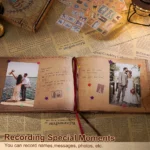 Libro degli Ospiti Vintage da 10 Pollici, Registro di Firme in Carta Kraft Retrò per Matrimoni, Album Fotografico per Anniversari e Baby Shower