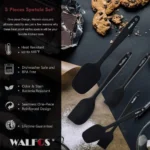 WALFOS utensili da cucina utensili da cucina Set di spatole in Silicone cucchiaio spatole per torte per cucinare cottura e miscelazione
