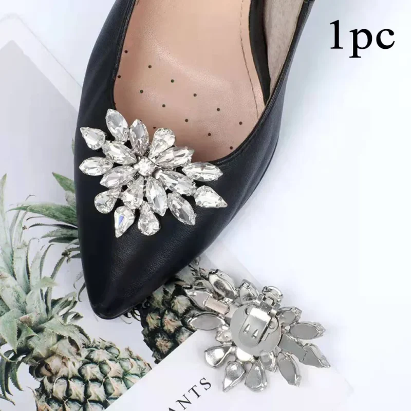 1PC clip per scarpe da donna rimovibili scarpe da sposa da sposa decorazione donna ciondoli con tacco alto gioielli strass decorazione di scarpe di cristallo