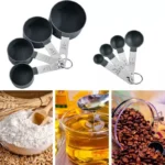 Set di misurini e cucchiai in acciaio inossidabile da 8 pezzi con manico Utensili da cucina con scala accurata per cuocere ingredienti di cottura - Image 3