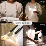 Lampada da lettura per il collo, Lampada da libro, Lampada ricaricabile a lunga durata, Luce da libro perfetta per leggere a letto, lavorare a maglia, campeggio,