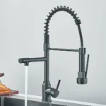 Rubinetto da cucina a molla estraibile Miscelatore acqua calda fredda monocomando per lavello da cucina Rubinetti con ugello a doppio beccuccio Gru - Image 4