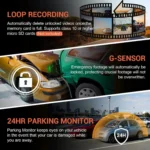 Dash Cam doppia fotocamera WIFI 1080P per auto, anteriore e interna, telecamera per auto con visione notturna IR, registrazione in loop, DVR per auto grandangolare - Image 6