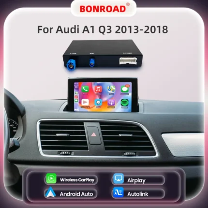 Adattatore di interfaccia automatica Android BONROAD Wireless CarPlay per Audi A1 Q3 2013-2018 RMC HNR con collegamento specchio AirPlay
