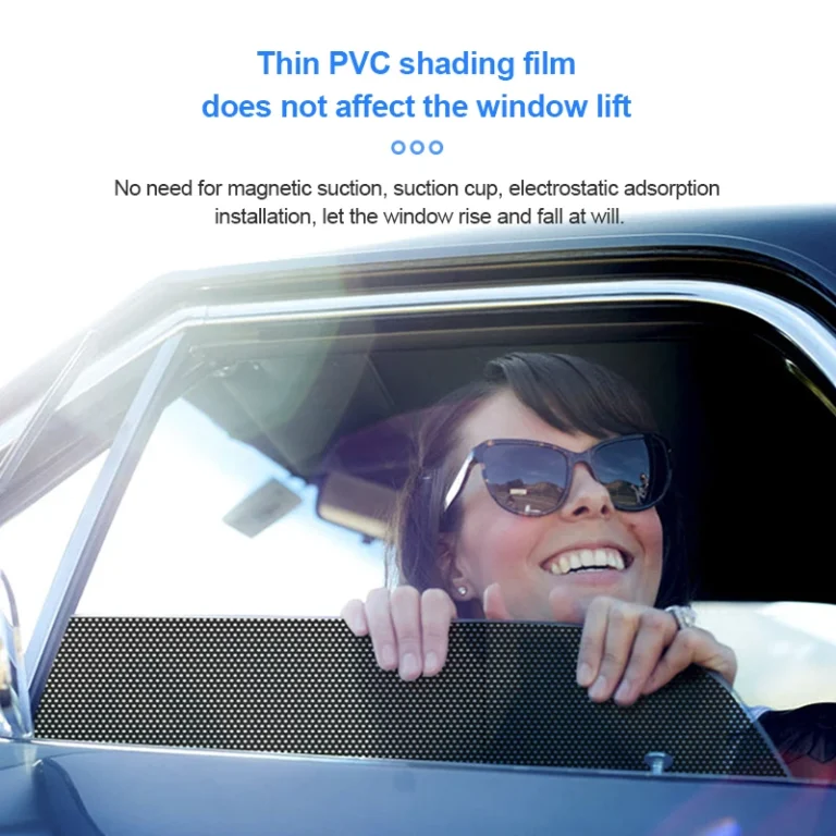 SEAMETAL 2Pcs Car Side Window Sun Shade Film Electrostatic Sunshade Sticker Summer Sun Protection Anti Glare UV Blocking Film