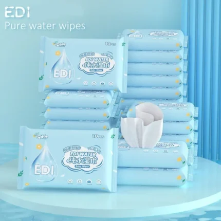 10 pz/pacco nuovo tessuto non tessuto Spunlace salviette per neonati portatili EDI Pure Water strumenti per la cura del bambino salviette umidificate usa e getta estraibili