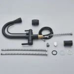 Rubinetto da cucina per purificazione dell'acqua Nero 360 ° Rubinetti dell'acqua con filtro rotante Spruzzatore estraibile Rubinetto miscelatore acqua calda fredda a 3 vie - Image 6