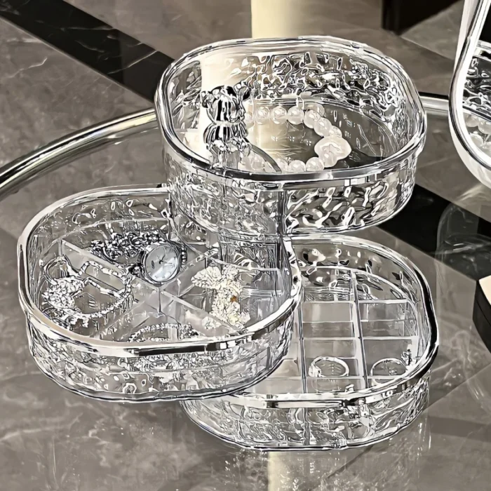 Orecchini rotanti, scatola portagioie, nuova forcina squisita di fascia alta, fascia per capelli, collana, orecchini a bottone, scatola per la polvere,