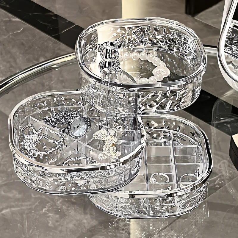 Orecchini rotanti, scatola portagioie, nuova forcina squisita di fascia alta, fascia per capelli, collana, orecchini a bottone, scatola per la polvere,