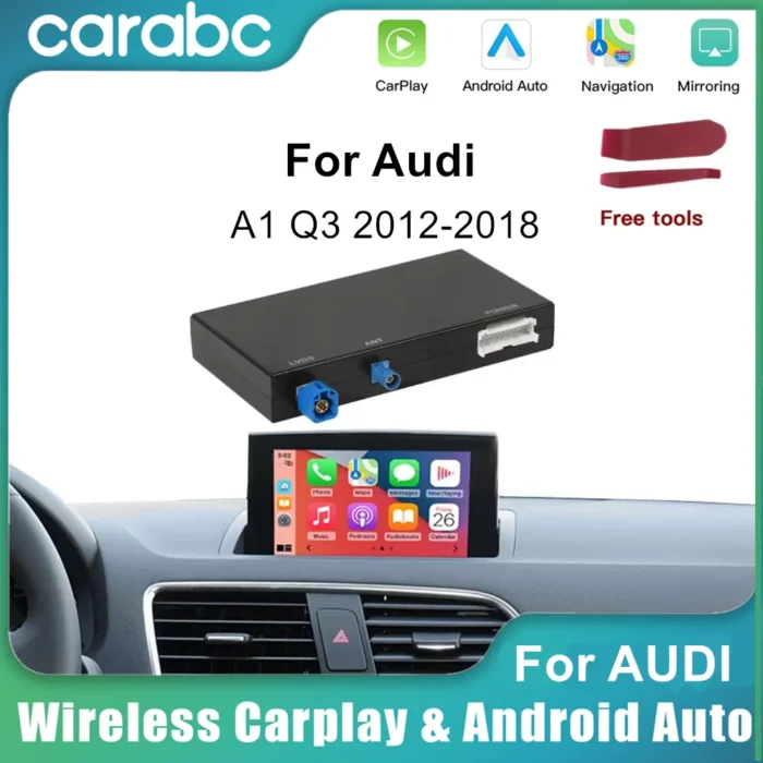 CARABC Wireless CarPlay Android Auto Per Audi A1 Q3 2012-2018 2G/3G MMI HN + RMC Con AirPlay Specchio Link funzione SCATOLA