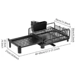 Stendino per piatti da cucina Organizzatore regolabile per piatti in acciaio inossidabile Stoviglie da cucina per la casa Supporto per asciugare l'asciugatura con cassetti - Image 6