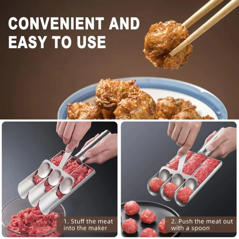 Macchina per polpette in acciaio inossidabile con cucchiaio antiaderente per polpette per utensili pratici da cucina fatti in casa facili