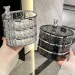 Orecchini rotanti, scatola portagioie, nuova forcina squisita di fascia alta, fascia per capelli, collana, orecchini a bottone, scatola per la polvere,