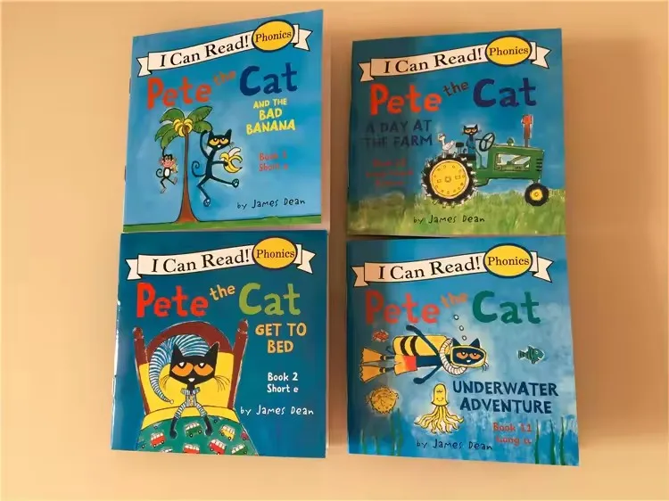 12 libri/set posso leggere Pete The Cat Libri illustrati in inglese Libro di fiabe per bambini Libro di lettura tascabile per la prima educazione