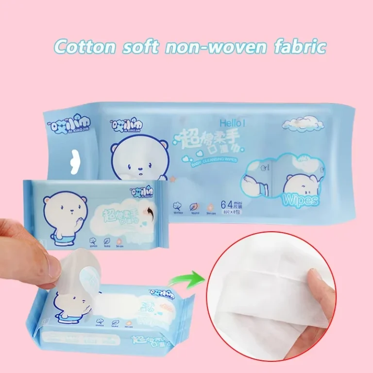 64 pezzi monouso super mini salviette umidificate portatile piccolo pacchetto estrazione salviette per la pulizia delle mani e della bocca materiale scolastico per la casa
