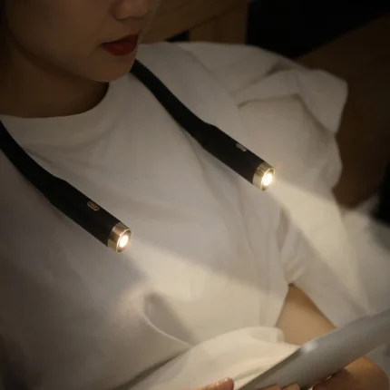 Lampada da lettura per il collo, Lampada da libro, Lampada ricaricabile a lunga durata, Luce da libro perfetta per leggere a letto, lavorare a maglia, campeggio,