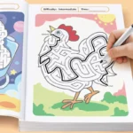 Labirinto Gioco Libro Miglioramento dello sviluppo cognitivo Formazione dell'attenzione Concentrazione specifica Puzzle Pagine colorate per età 3-8