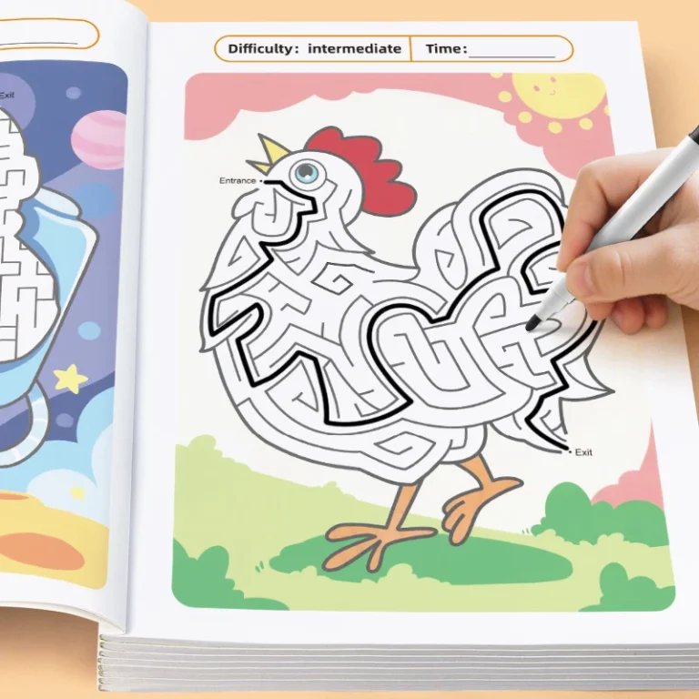 Labirinto Gioco Libro Miglioramento dello sviluppo cognitivo Formazione dell'attenzione Concentrazione specifica Puzzle Pagine colorate per età 3-8