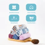 Elinfant Bavaglino in mussola di cotone di bambù Panno per ruttino 5 pezzi Set regalo 100% cotone 60 * 60 cm 2 strati Sciarpa per bambini Fazzoletto