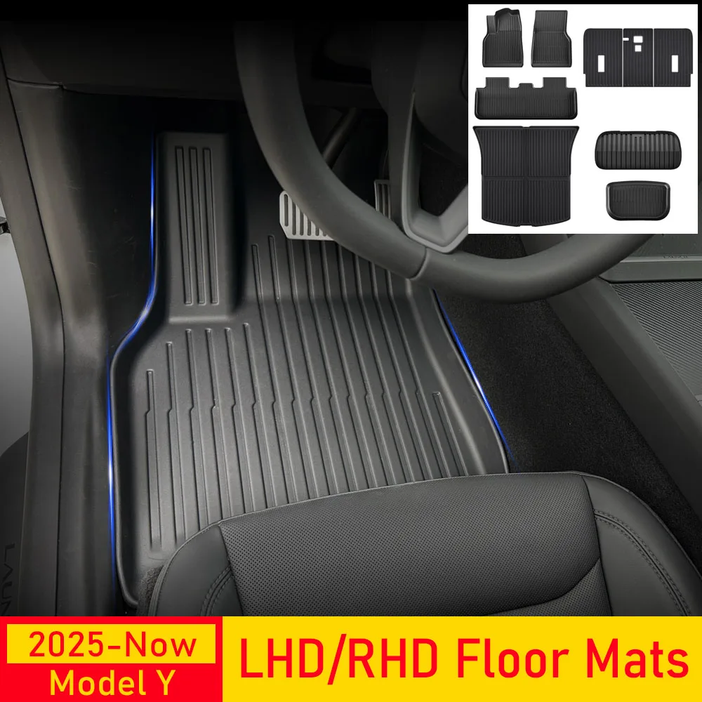kf-S553f76b1ca5148f1bfb68fd372697fb1m Floor Mats for Tesla Model Y 2025 2026 Juniper All Weather Trunk Mat Kick Pads Cargo Frunk Liners Seatback Protector Accessories - Image 1