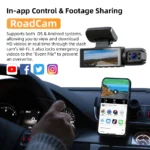 Dash Cam doppia fotocamera WIFI 1080P per auto, anteriore e interna, telecamera per auto con visione notturna IR, registrazione in loop, DVR per auto grandangolare - Image 3
