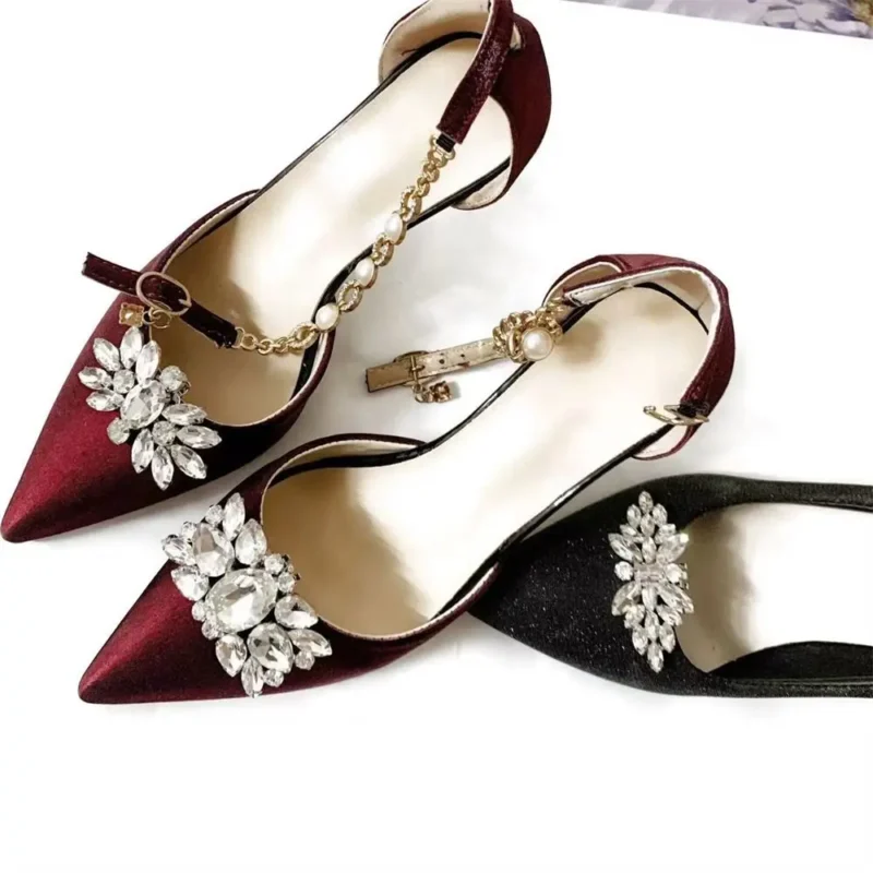 1PC Lady Crystal Shoe Clips Fascino rimovibile Gioielli Fibbia Donna Tacco alto Strass Scarpe Matrimonio Decorazioni di gioielli lucidi