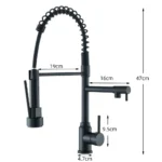 Rubinetto da cucina a molla estraibile Miscelatore acqua calda fredda monocomando per lavello da cucina Rubinetti con ugello a doppio beccuccio Gru - Image 2